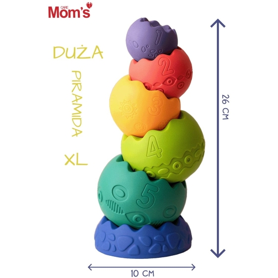 Mom’s Care Сензорна играчка – Голема пастелна пирамида, едукативна играчка