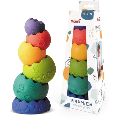 Mom’s Care Сензорна играчка – Голема пастелна пирамида, едукативна играчка