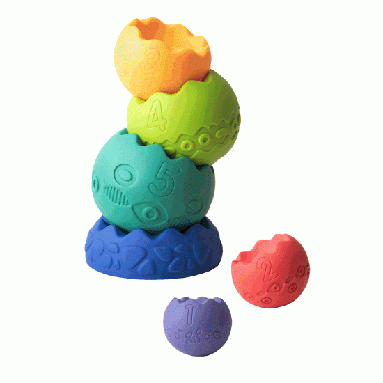 Mom’s Care Сензорна играчка – Голема пастелна пирамида, едукативна играчка