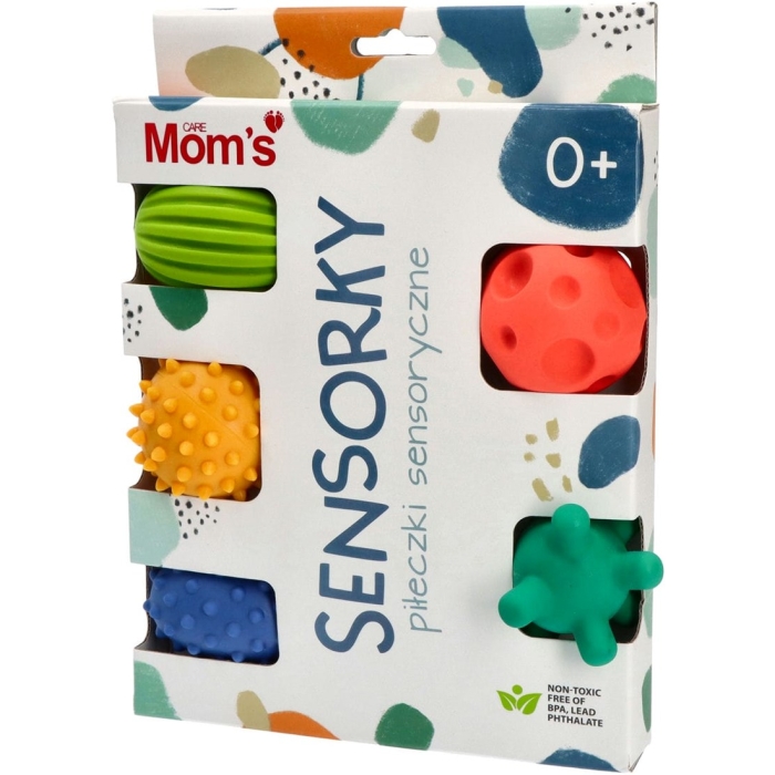 Mom's Care Сензорни пастелни топчиња – сет од 5 парчиња за бебиња