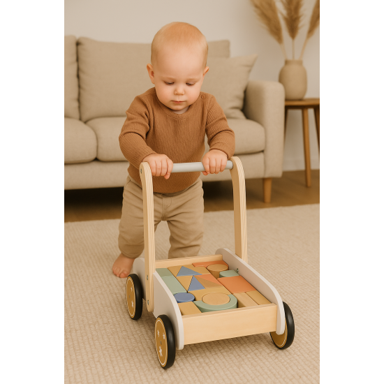Atan Wooden Blocks Walker проодувалка со коцки