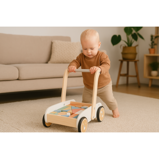 Atan Wooden Blocks Walker проодувалка со коцки