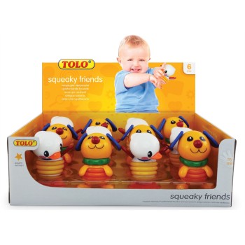 Tolo Display Box with Squeaky Toys Duck & Dog – 12 pieces