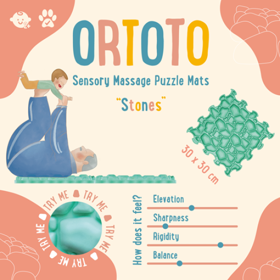 Sensory Mat Stones Mint Подлога