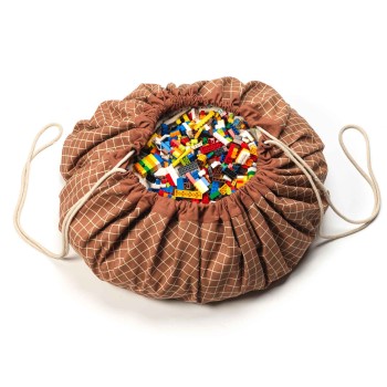 Organic Grid Brown Storage Bag Подлога За Играње И Складирање