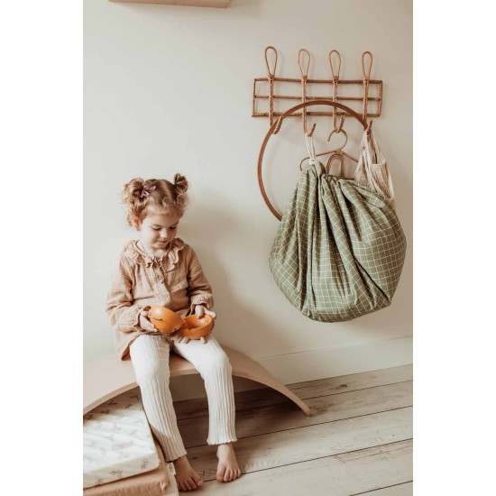 Organic Grid Green Storage Bag Подлога За Играње И Складирање