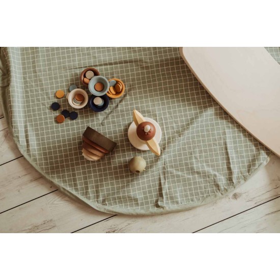 Organic Grid Green Storage Bag Подлога За Играње И Складирање