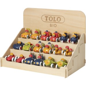 Tolo Bio Wooden Display Дрвена Кутија Со Вклучени 18 автомобили
